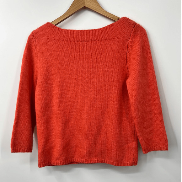 Calypso St. Barths Sweater  Knit Crewneck 100% Cashmere Pullover Coral Small - Picture 5 of 5